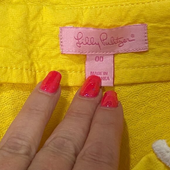 Lilly Pulitzer Liza Short in Sunglow Yellow NWT‎ Size 00 - Picture 6 of 9